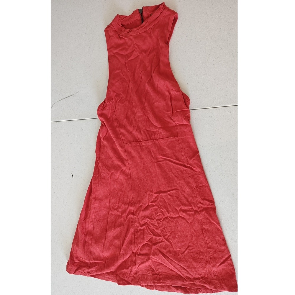Size /P Red used Free People Sleeveless Mock Neck Mini Dress Boho Chic